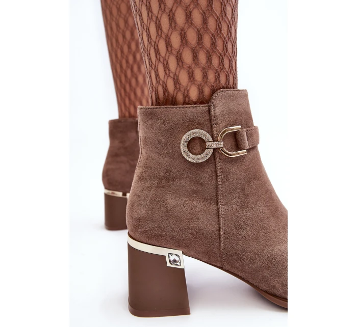 Modní Dámské Semišové Botky Hnědé Nola