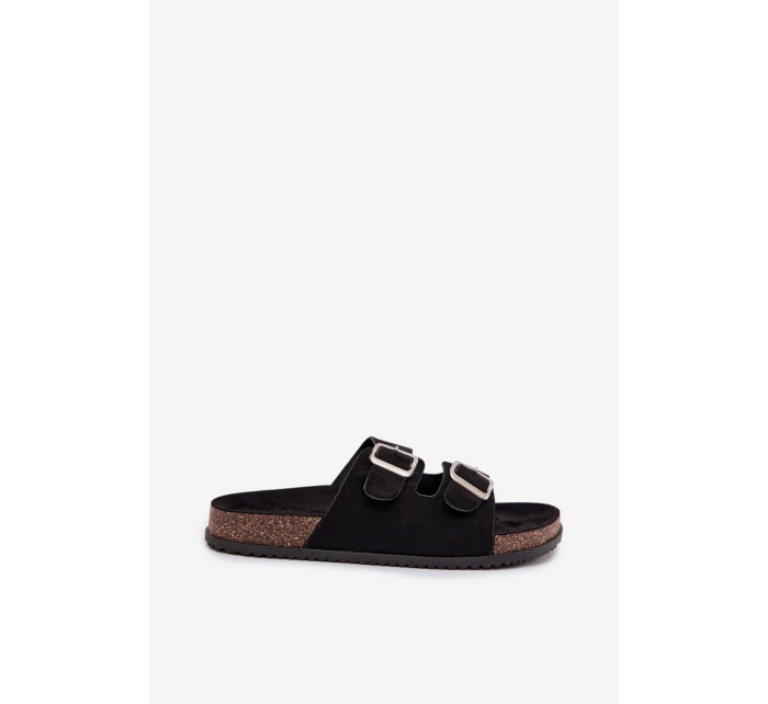 Dámské pantofle s přezkami Černé model 21943297 - Boto