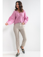 Dámský svetr Cardigan model 16643973 Růžová - Fobya