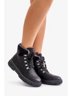 Dámské Zateplené Kotníkové Boty Traperky Na Zip Černé Mevanisa