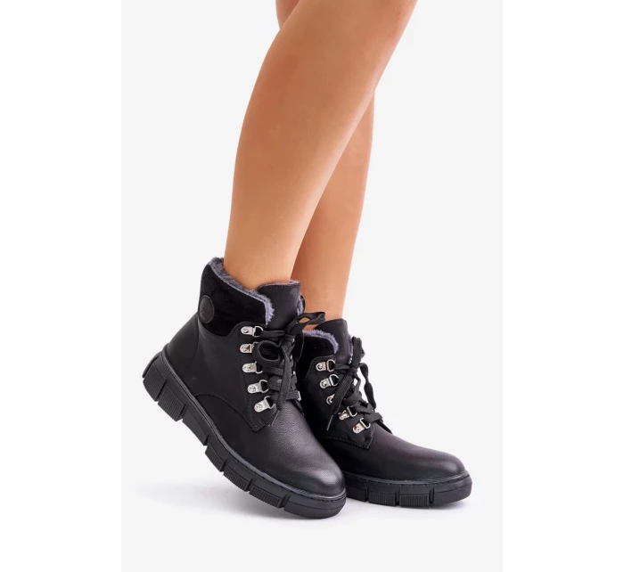 Dámské Zateplené Kotníkové Boty Traperky Na Zip Černé Mevanisa