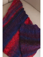 Komin dámský vlněný melírovaný měkký šátek na zimu KN20 fialový