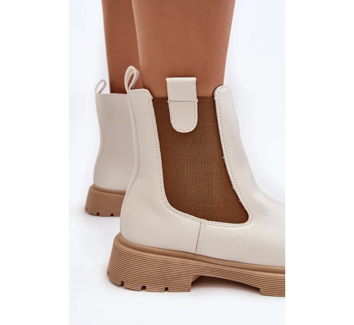 Dámské kozačky na zip Bílé model 21642006 - Boto