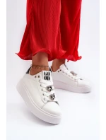 Dámské boty na platformě s ozdobami bílé model 21659166 - Boto Dámské boty na platformě s ozdobami bílé model 21659166 - Boto