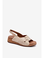 Pohodlné dámské sandály na platformě zlaté Iggy