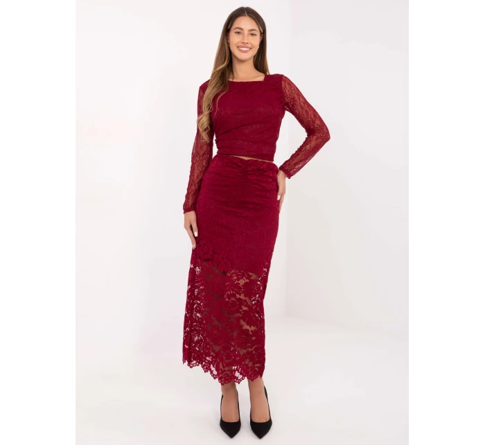 Spódnica MI SD model 21480254 bordowy - FPrice