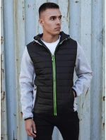 Pánská přechodná prošívaná bunda s kapucí šedá TX4862