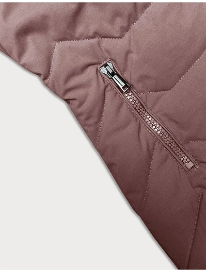Růžová dámská bunda s kapucí model 21247074 - J.STYLE Růžová dámská bunda s kapucí model 21247074 - J.STYLE