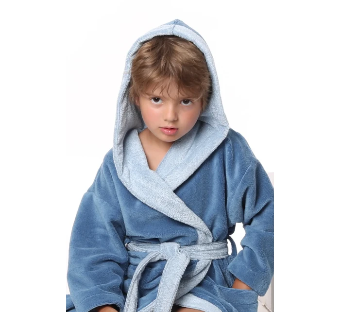 Dětský župan Tampa duo s kapucí 9159 denim světlý - Vestis