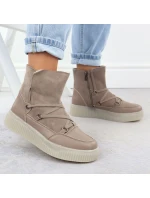 Dámské béžové kožené boty Filippo DBT7162