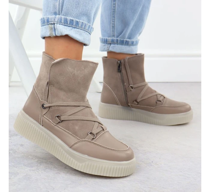 Dámské béžové kožené boty Filippo DBT7162