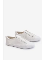 Dámské hladké nízké tenisky Big Star LL274058 Bílé Dámské hladké nízké tenisky Big Star LL274058 Bílé