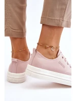 Nízké šněrovací tenisky Big Star LL274970 Nude