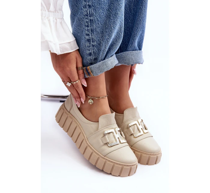 Dámské kožené polobotky na platformě Lewski model 21636641 - Boto