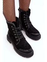 Dámské zdobené boty s zipem černé model 21640466 - Boto Dámské zdobené boty s zipem černé model 21640466 - Boto