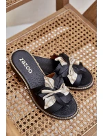 Pantofle S Dekorací Přírodní Kůže Zazoo model 21682375 Černé - Boto Pantofle S Dekorací Přírodní Kůže Zazoo model 21682375 Černé - Boto