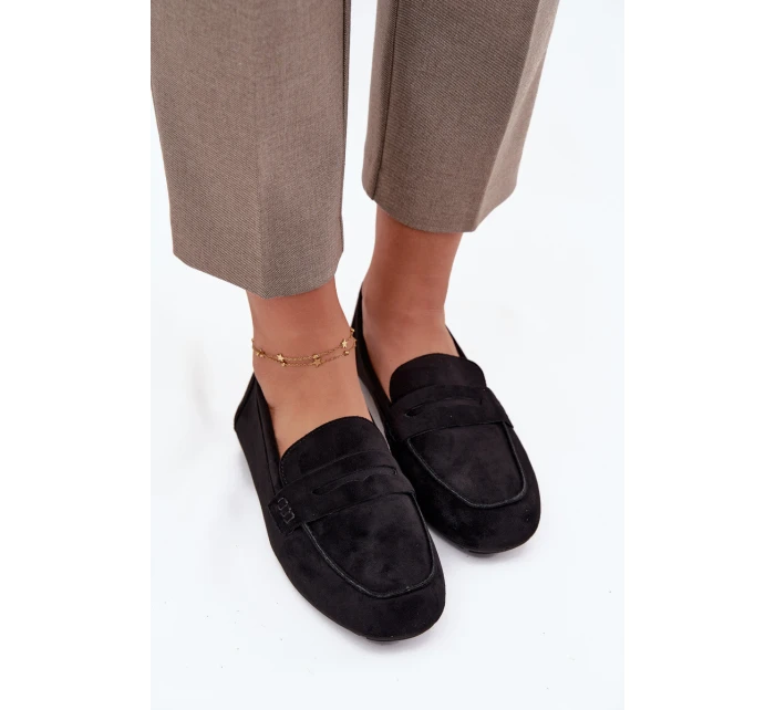 Loafersy Mokasyny Dámské Ploché Černé Soreline