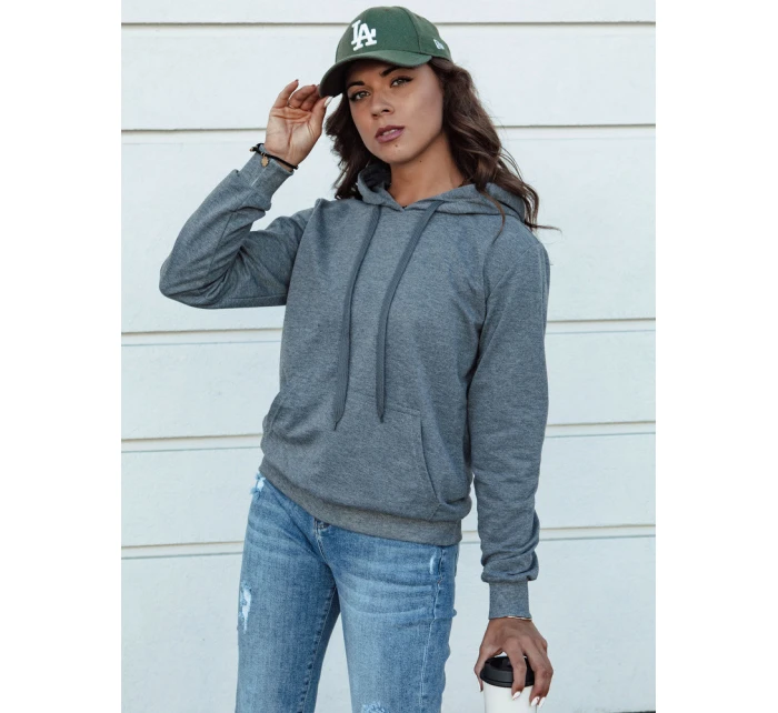 Tmavě šedá dámská mikina s kapucí LARA II FashionStreet BY1334