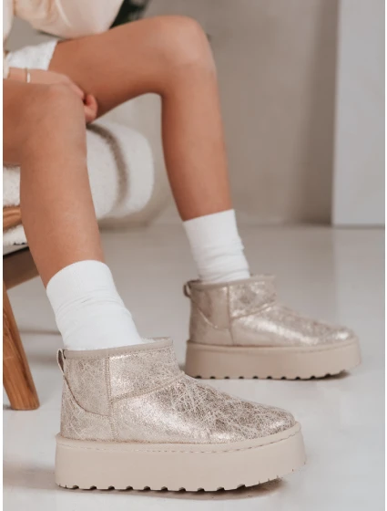 Dámské semišové béžové sněhule FashionStreet ZY1293