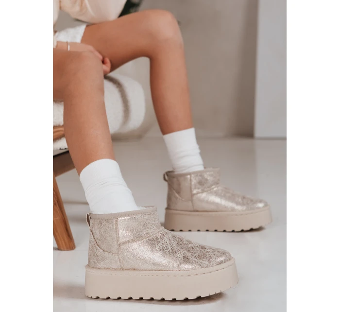 Dámské semišové béžové sněhule FashionStreet ZY1293