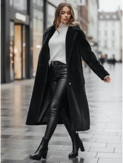 Dámský zimní kabát teddy s kožešinou dlouhý černý FashionStreet NY0760z