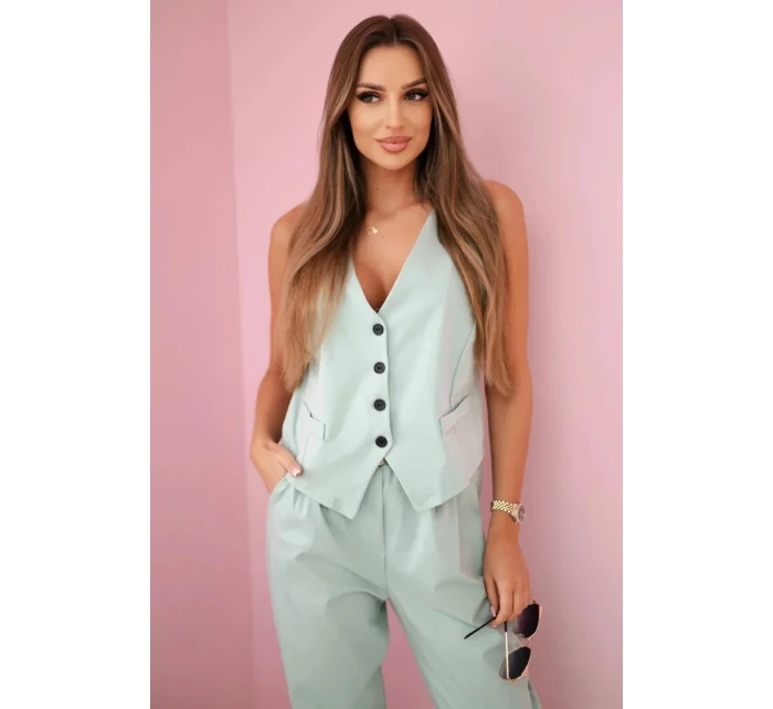 Set vesta + kalhoty tmavá máta Set vesta + kalhoty tmavá máta