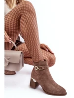 Modní Dámské Semišové Botky Hnědé Nola