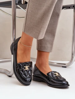 Kožené Lakované Mokasíny Se Zlatou Dekorací Laura model 21683149 Černé - Laura Messi