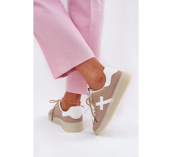 Nízké Dámské Sportovní Boty Béžové model 21685644 - Boto Nízké Dámské Sportovní Boty Béžové model 21685644 - Boto