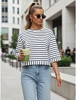 Dámská pruhovaná viskózová halenka TAUSE bílá FashionStreet RY2461 Dámská pruhovaná viskózová halenka TAUSE bílá FashionStreet RY2461