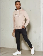 Pánská béžová mikina s potiskem FashionStreet BX5711 Pánská béžová mikina s potiskem FashionStreet BX5711