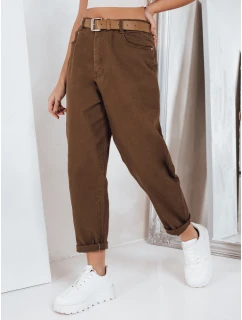 Dámské džíny mom fit hnědé FashionStreet UY2844