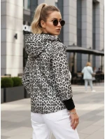 Dámská přechodná bunda s leopardím vzorem bílá FashionStreet TY5548 Dámská přechodná bunda s leopardím vzorem bílá FashionStreet TY5548