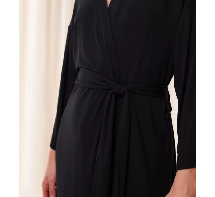 Dámský župan Aura Spotlight Robe - BLACK - černý 0004 - TRIUMPH Dámský župan Aura Spotlight Robe - BLACK - černý 0004 - TRIUMPH