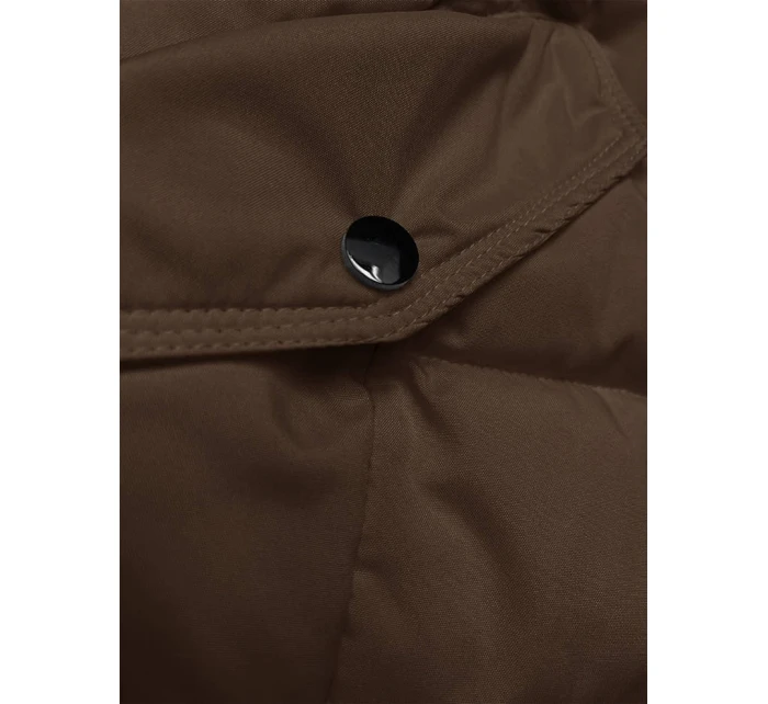 Hnědá péřová dámská zimní bunda (2M-007) Hnědá péřová dámská zimní bunda (2M-007)