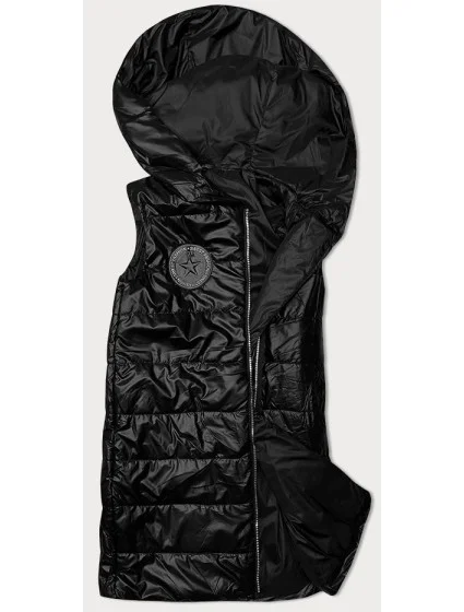 Černá dámská vesta s asymetrickým zipem S'West (B8155-1)