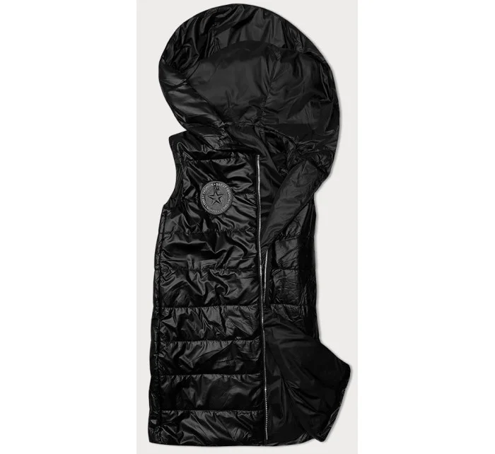 Černá dámská vesta s asymetrickým zipem S'West (B8155-1)