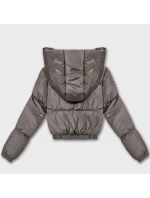 Šedobéžová krátká zimní bunda typu puffer J Style (5M3260-105)
