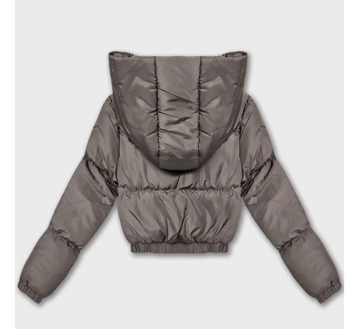 Šedobéžová krátká zimní bunda typu puffer J Style (5M3260-105)