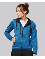 Kariban ProAct PA 366 Dámská pletená fleecová bunda s kapucí 20.P366 light royal blue melange Kariban ProAct PA 366 Dámská pletená fleecová bunda s kapucí 20.P366 light royal blue melange