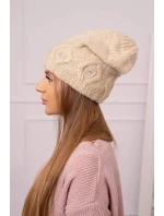 Dámská čepice světle béžová model 18752349 - K-Fashion Dámská čepice světle béžová model 18752349 - K-Fashion