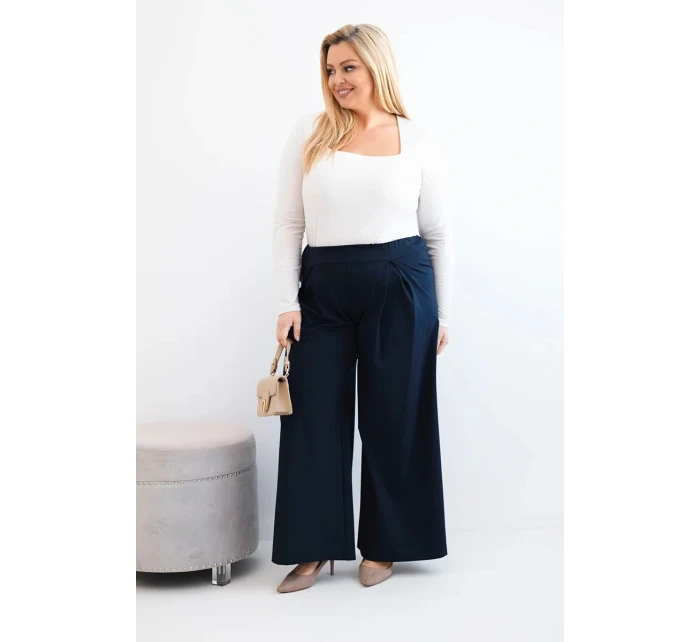 Dámské kalhoty Plus Size s širokými nohavicemi a model 21911616 - K-Fashion