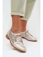 Kožené síťované dámské polobotky Zazoo 3195 zlaté
