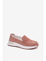 Růžové dámské semišové mokasiny Pevina Růžové dámské semišové mokasiny Pevina