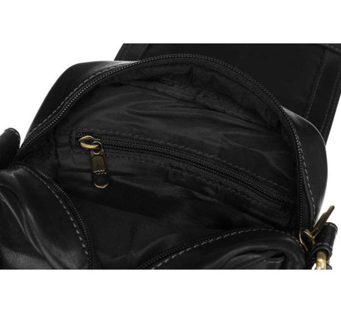 Pánské kabelky [DH] Kožená taška PTN TB 708 COM BLACK