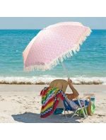 PLÁŽOVÝ A ZAHRADNÍ SLUNEČNÍK SE STŘAPCI 174 CM ČERVENÝ