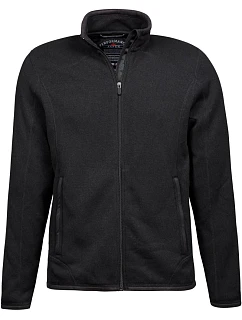 Tee Jays TJ 9615 Pánská melanžová pletená fleecová bunda 18.9615 black