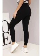 Dámské tepláky s elastickým pasem a šňůrkou černé