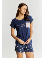 Pyžamo Monnari Pyžamový top s kapsičkou námořnická modrá