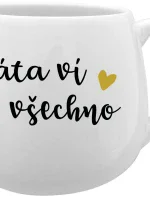 TÁTA VÍ VŠECHNO - bílý keramický hrníček 300 ml